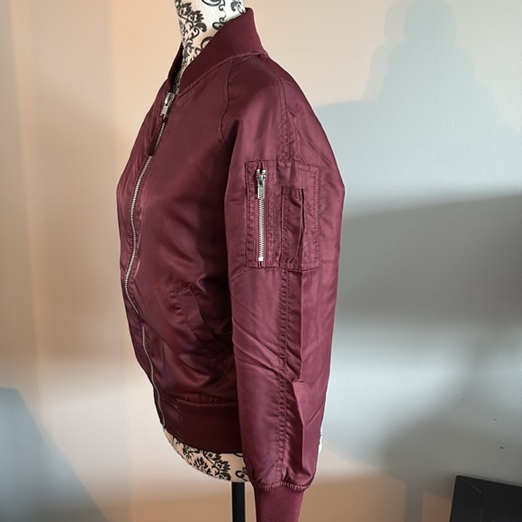 Urban Outfitters Burgundy Bomber Jacket - Picture 2 of 3